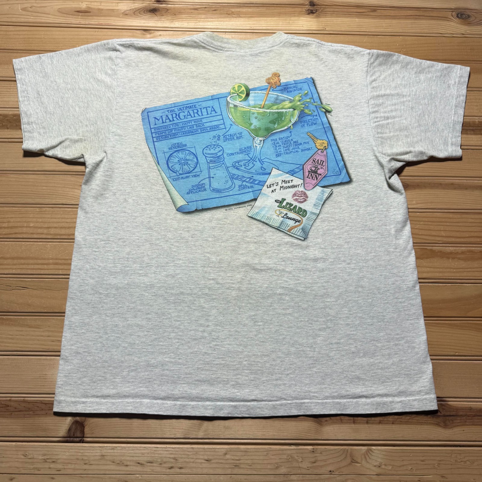 Vintage 1995 Caribbean Soul The Ultimate Margarita Lizard Graphic T-Shirt – XL