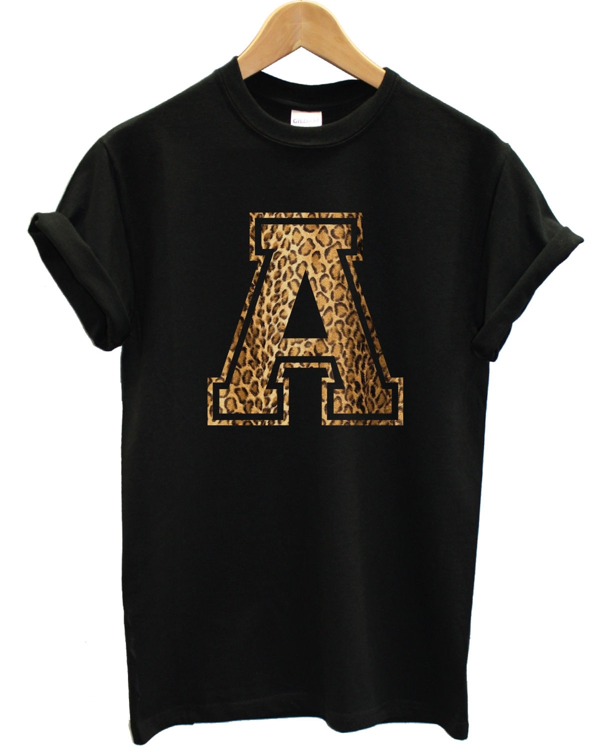 A Personalised Leopard Letter T Shirt Choose your own Printed Custom Tee Top gallery