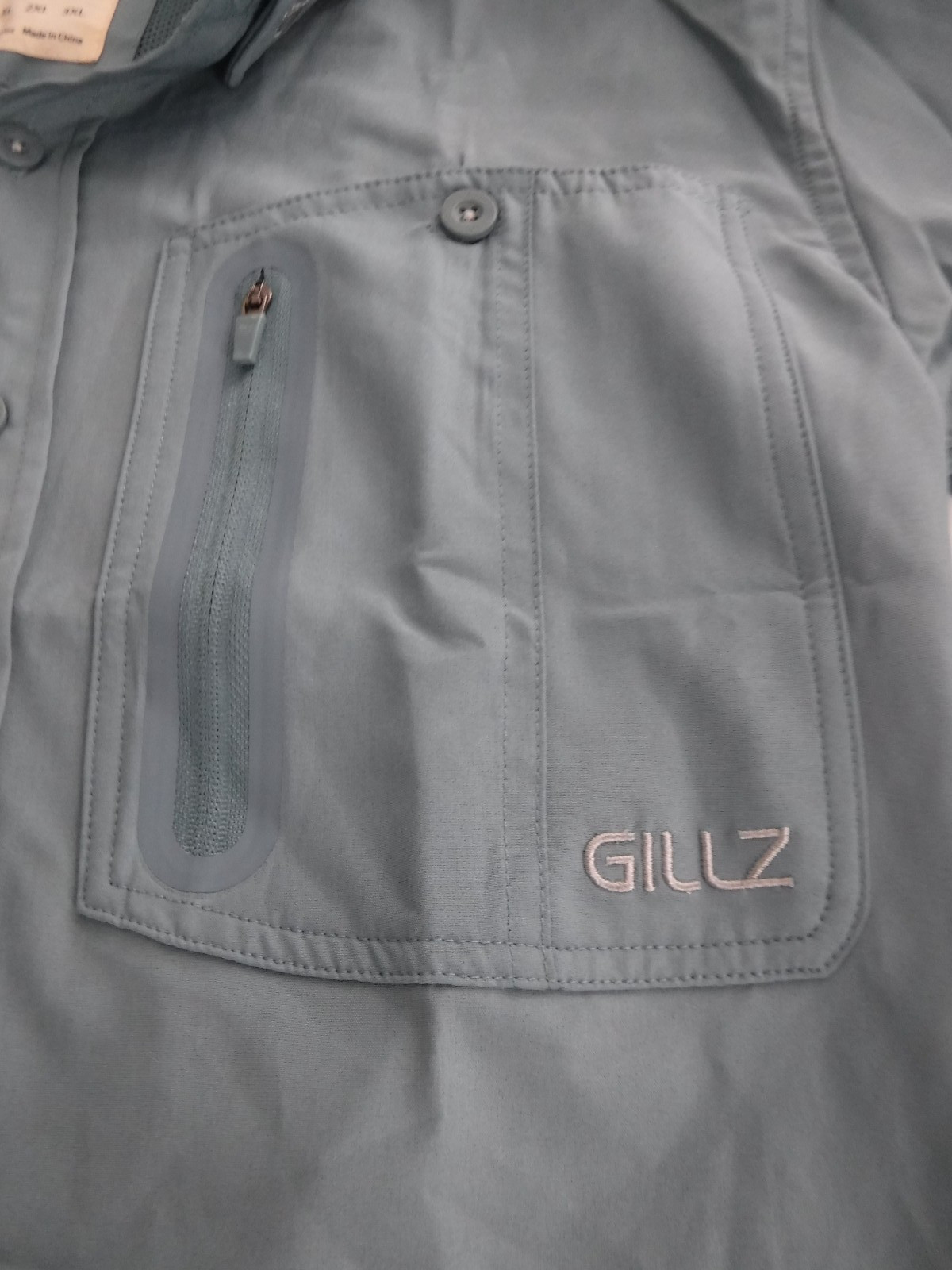 Gillz UPF 30 Deep Sea Fishing Woven Cameo Blue Long Sleeve Shirt Mens Size S NWT gallery