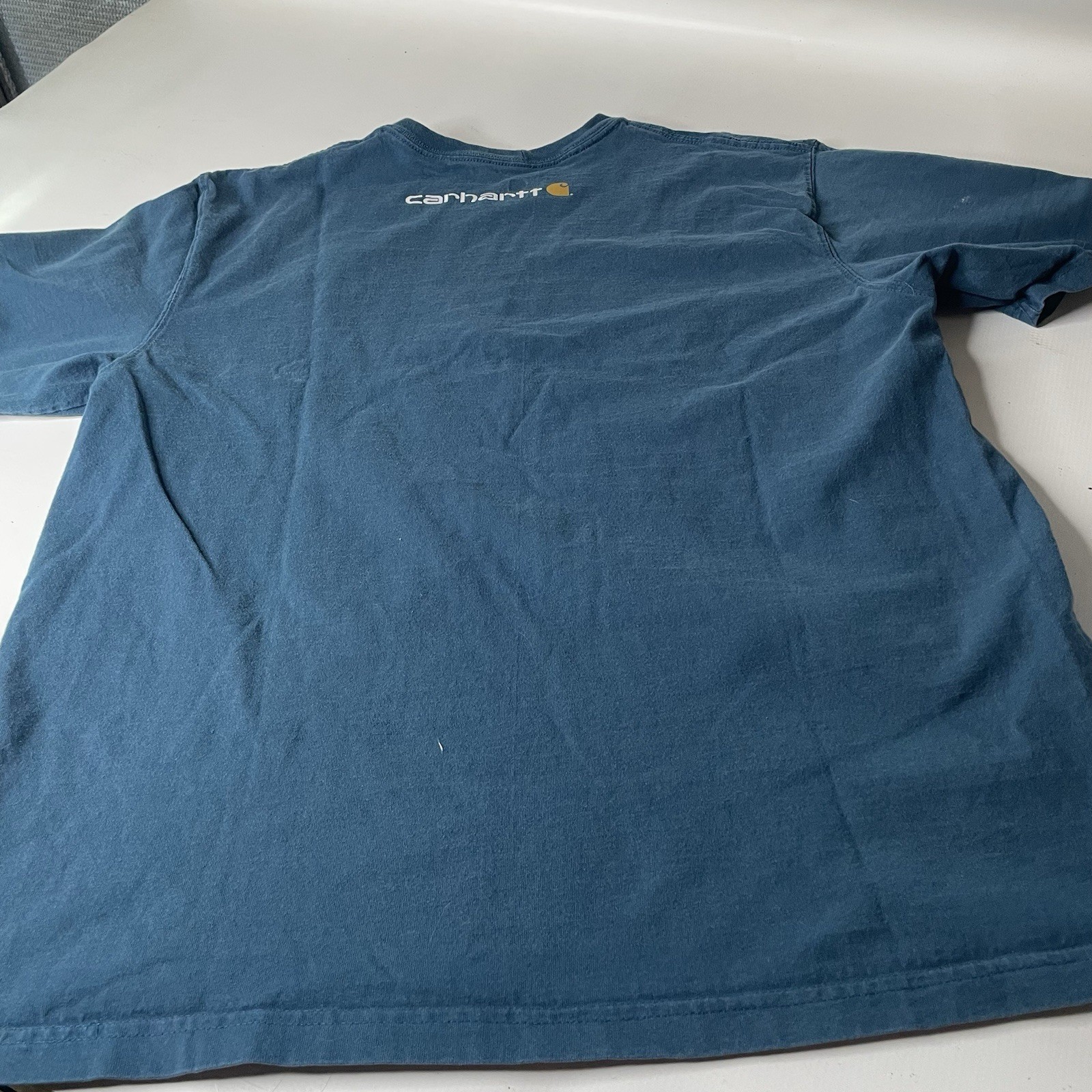 Carhartt K195 Men's Blue Logo Graphic Print Crew Neck Tee Original Fit L gallery