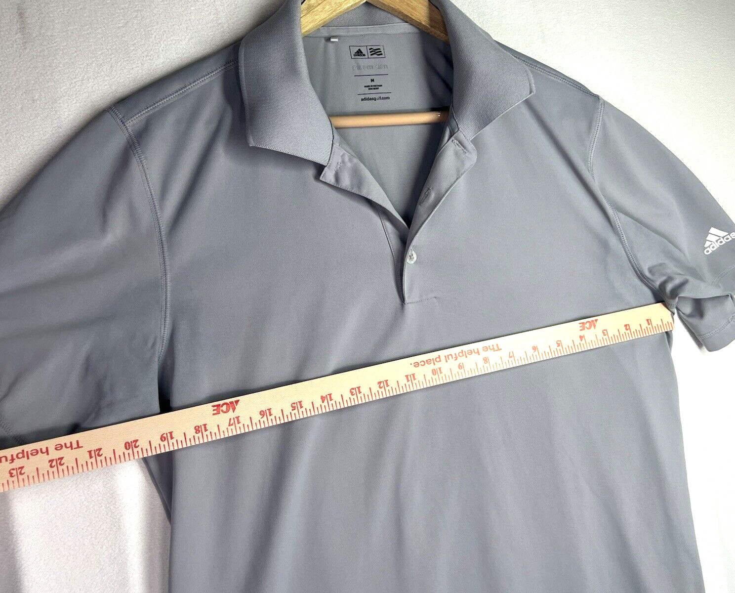 Adidas Pure-Motion Golf Polo Golf Shirt Men's Size Medium Gray Short Sleeve gallery