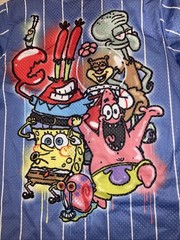NICKELODEON SPONGE BOB #99 BASEBALL JERSEY MENS M