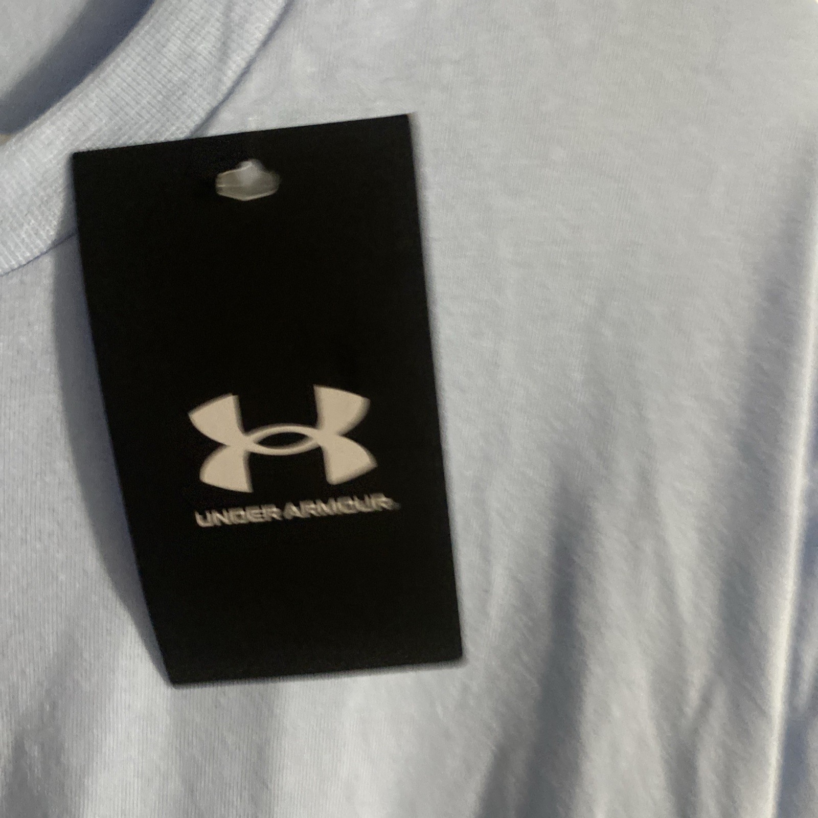 Under Armour Shirt Mens Large baby blue Cotton Running Fitted NWT Marathon gallery