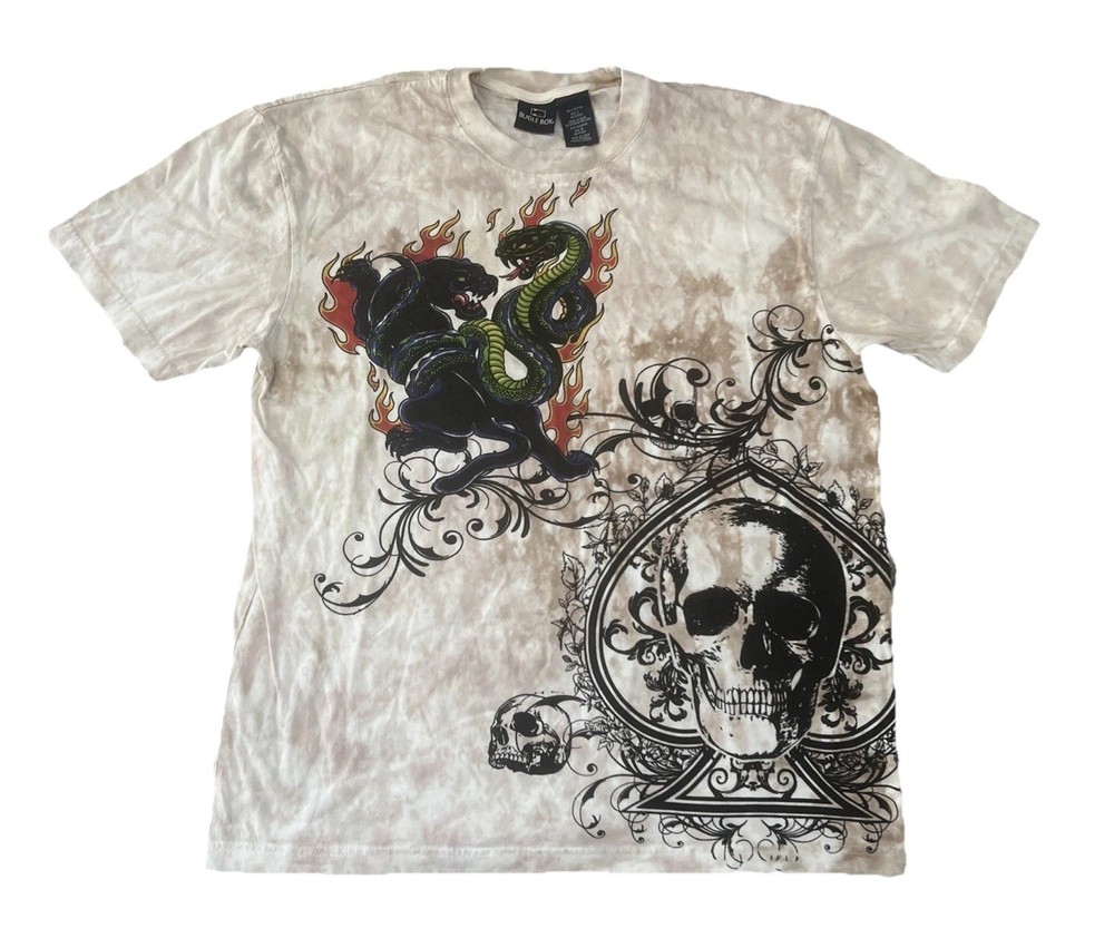 Vintage Bugle Boy Traditional Tattoo Y2K Graphic T-Shirt Tie-Dye Snake *READ*