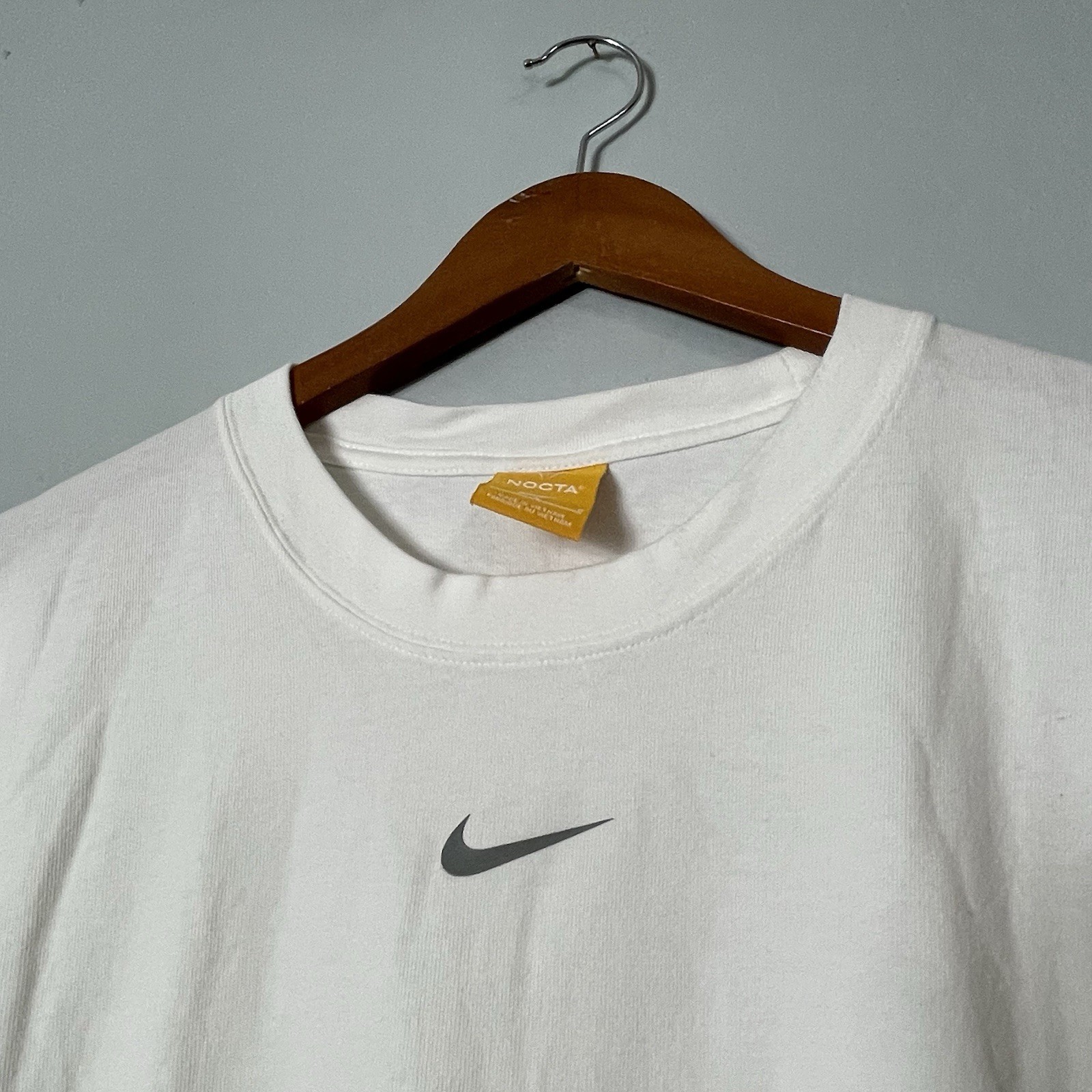 Nike x Drake NOCTA Cardinal Stock White Tee Shirt Large Logo gallery