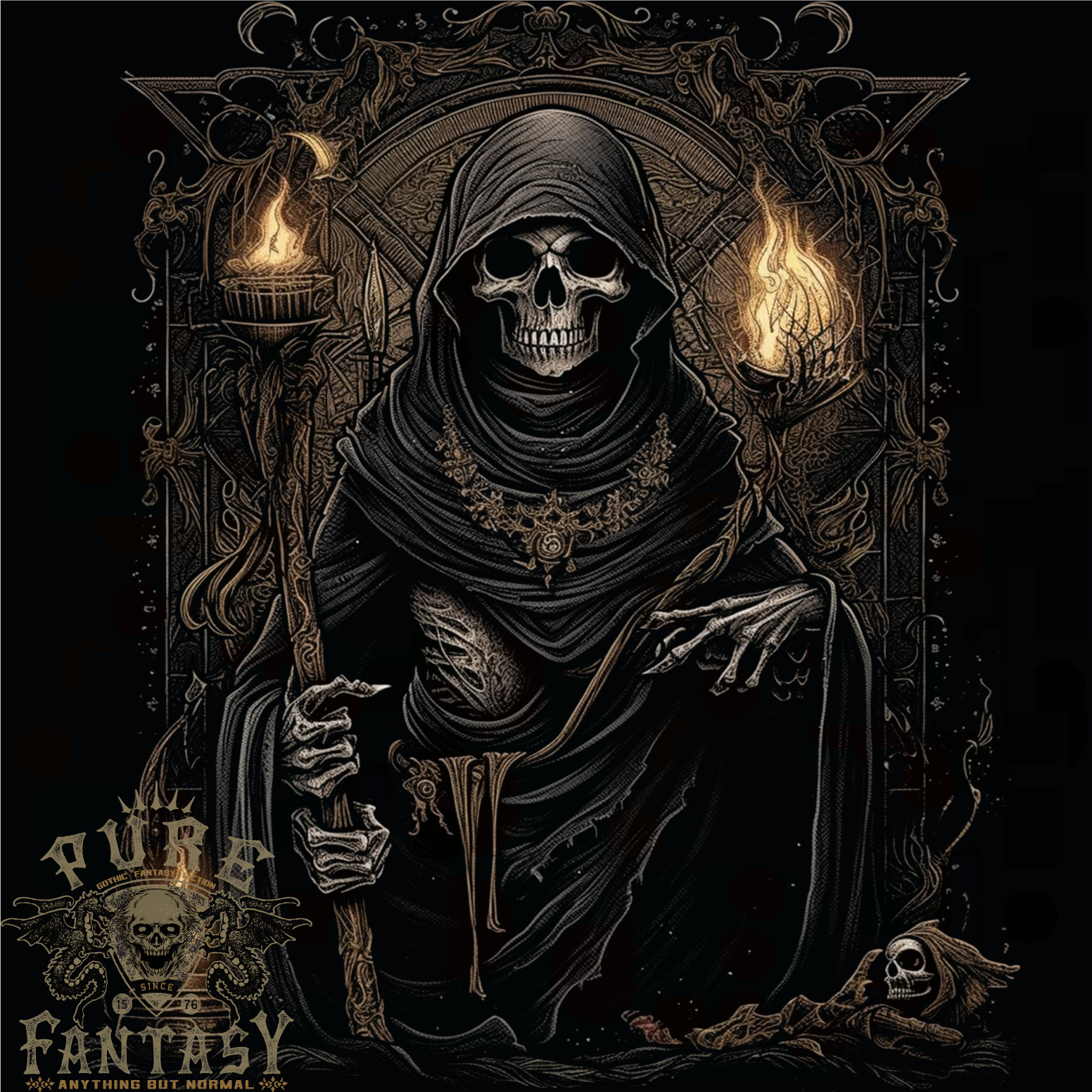 Gothic Grim Reaper Goth Heavy Metal Skull 8 Mens T-Shirt 100% Cotton