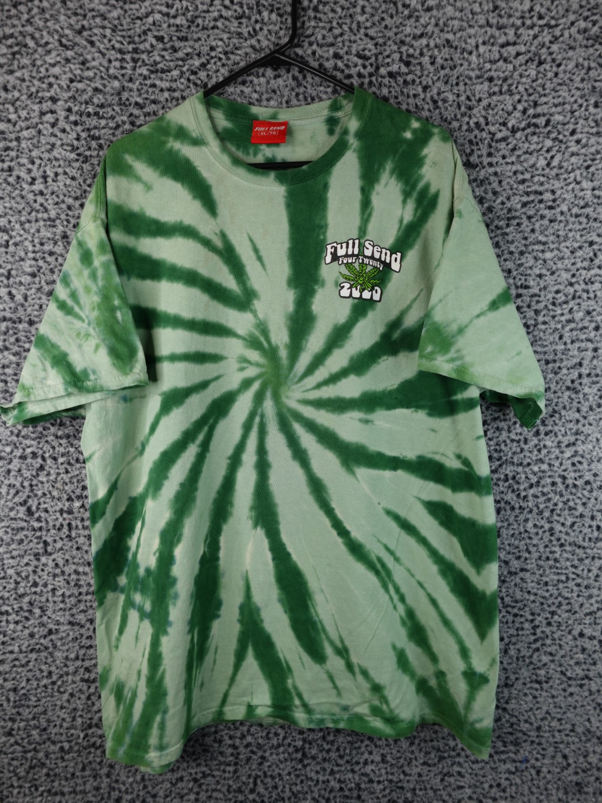 Full Send Green Tie Dye T-Shirt 420 2020 Nelk Boys Limited Edition RARE XL