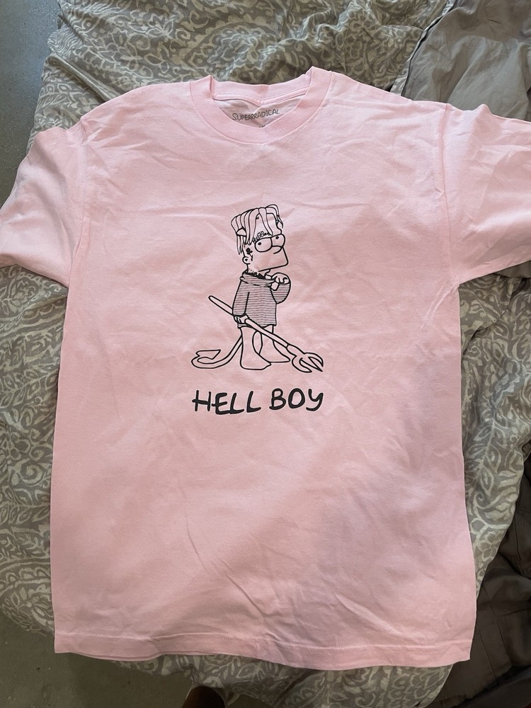 Superrradical Lil Peep HELL BOY Pink T-Shirt Bart Rare Size Medium
