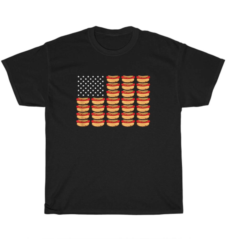 Hot Dog American US Flag Patriotic Hot Dogs Lover T-Shirt Unisex Funny Tee Gift