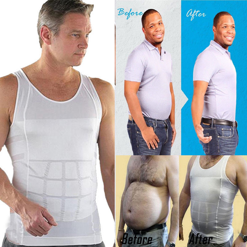US Men Shaper Vest Full Body Slimming Tummy Underwear Shapewear Beer Belly Shirt gallery