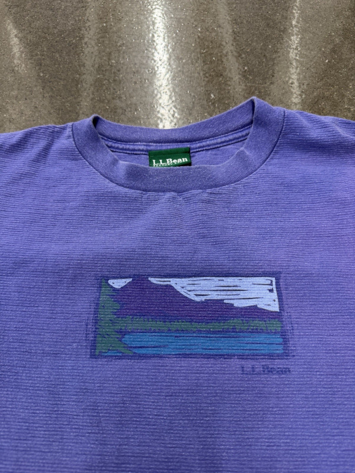 vintage LL Bean Box Logo Graphic Outdoor T Shirt Factory Tag Sz Large gallery