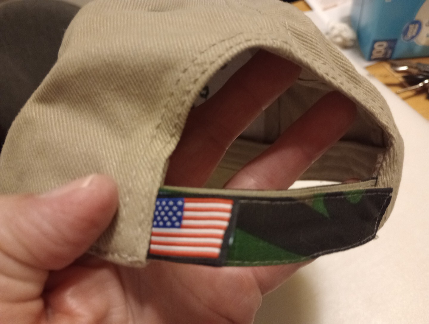 Elk Creek Virginia Souvenir Hat, Log Cabin, American Flag, Adjustable Hat gallery