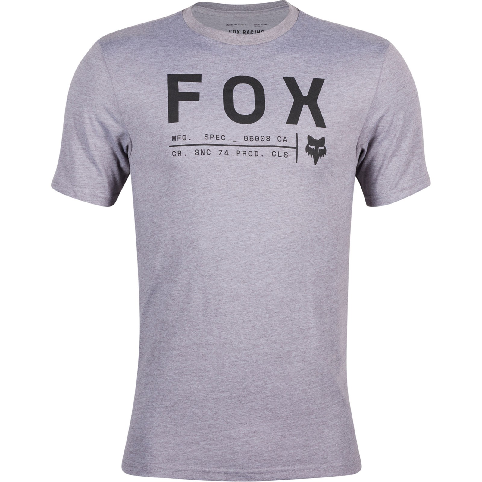 Fox Racing Mens Non Stop T-Shirt Short Sleeve Tech Tee TruDri Heather Graphite