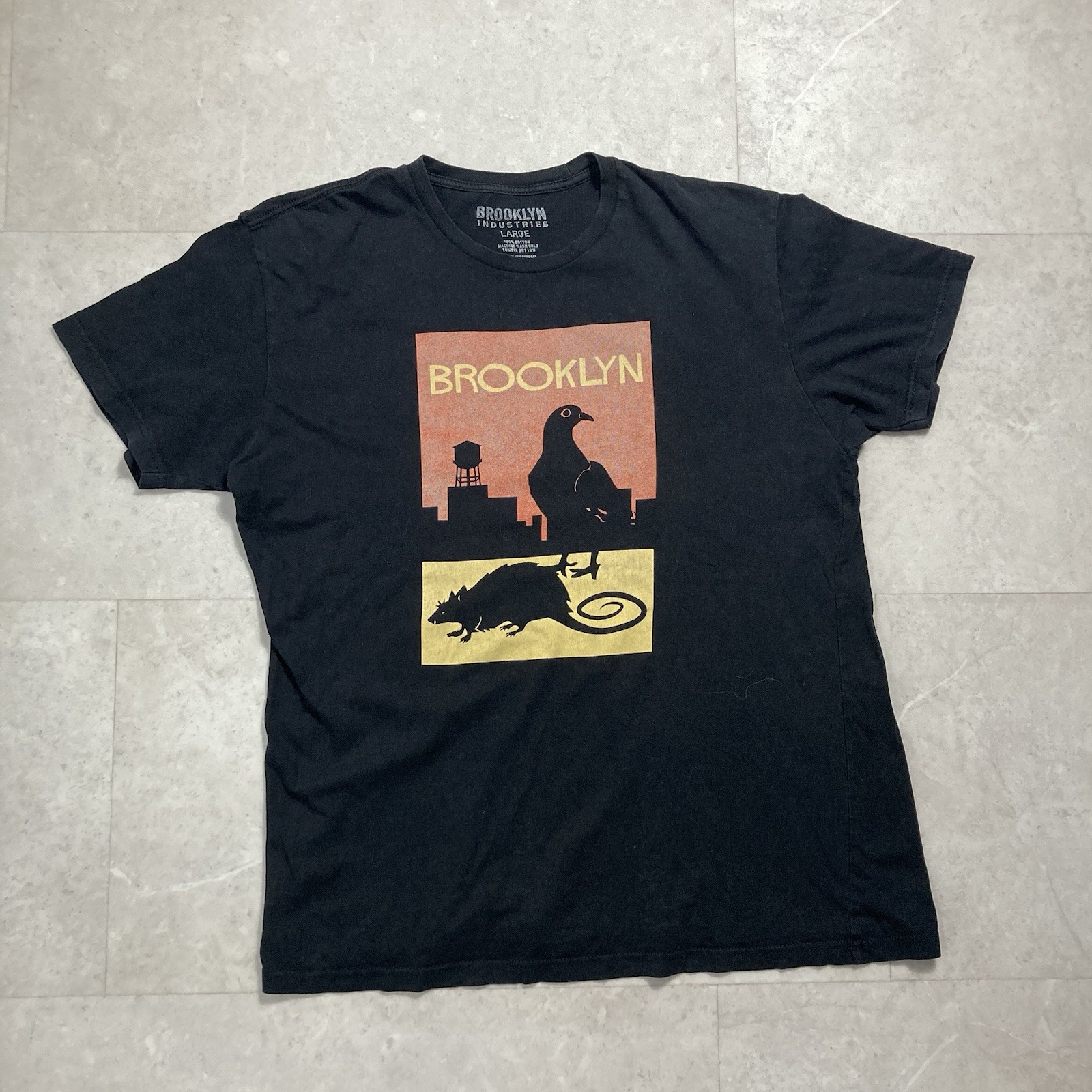 brooklyn industries new york city pigeon rat art tee size large