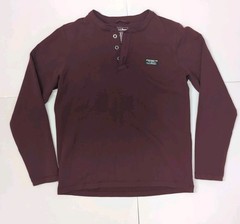LL Bean Shirt Men Medium Maroon Henley Tee Slightly Fitted Outdoor Casual Work
