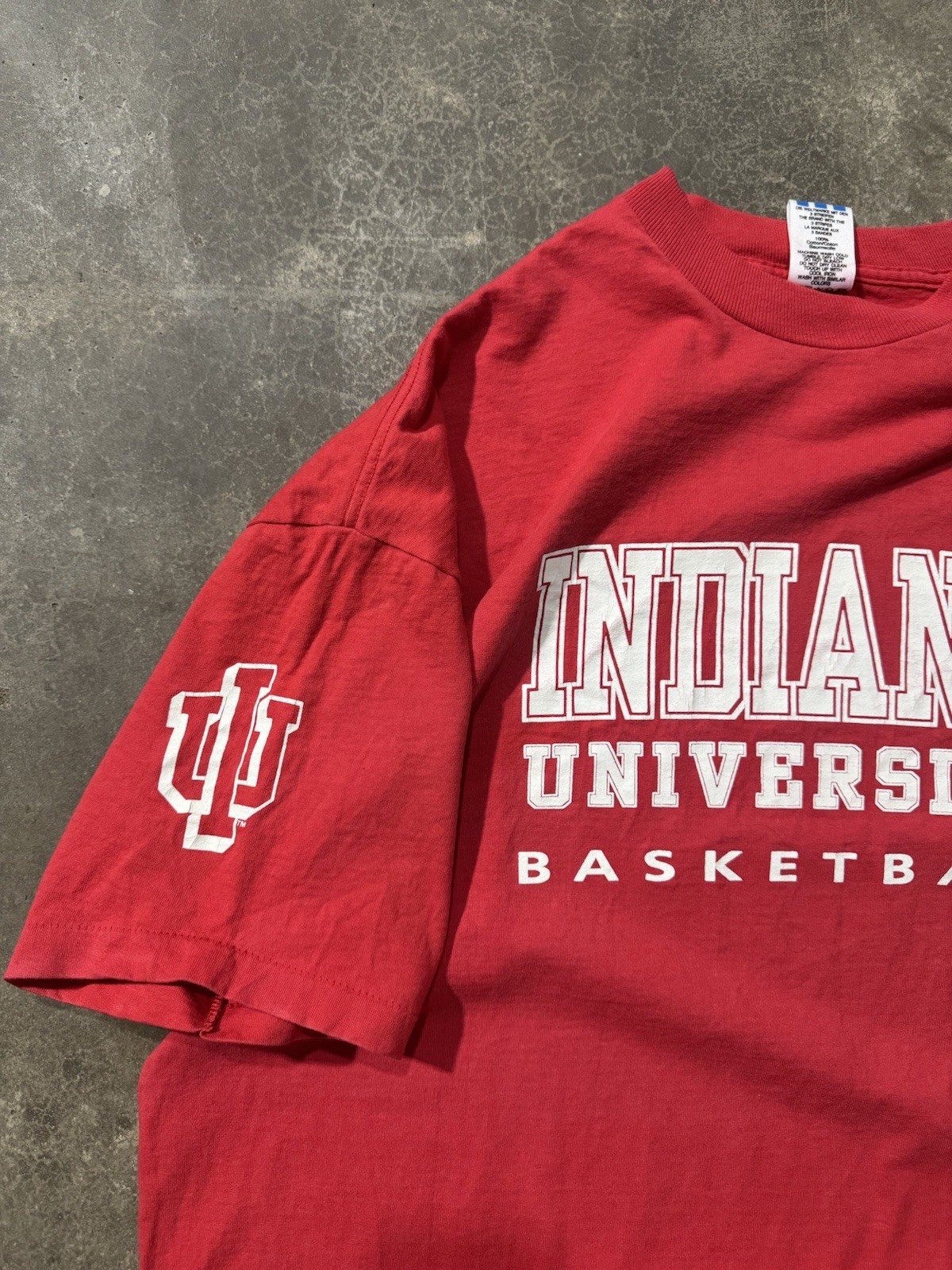 Indiana Hoosiers Basketball T-Shirt Adidas Single Stitch XL Made In Usa Red Vtg gallery