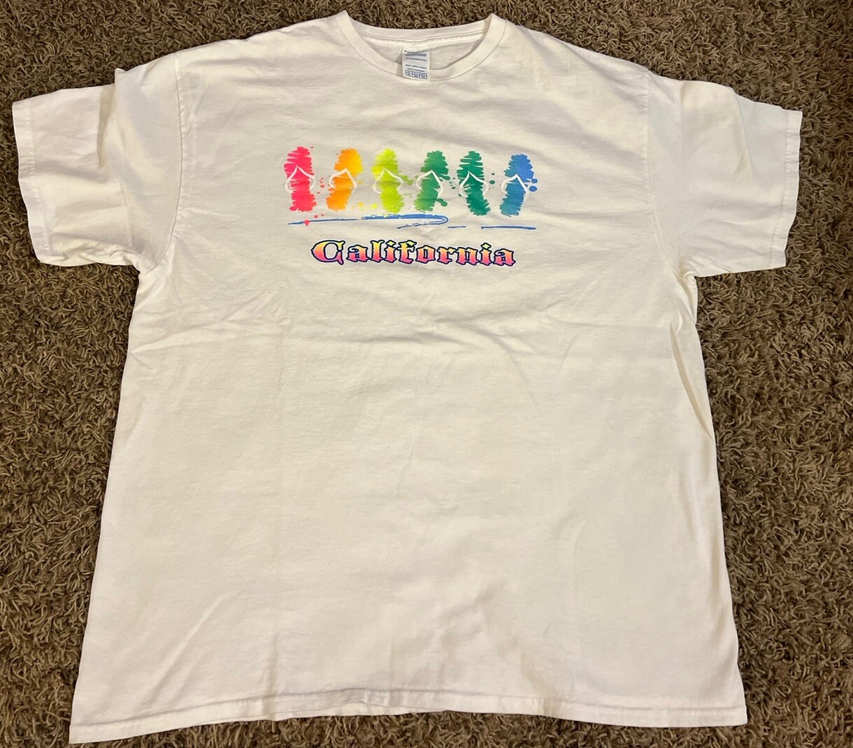 Neon Print California Sandals Shirt XL Very Clean!! gallery