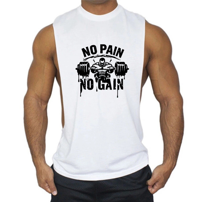 Men's Gym Workout Tank Tops Muscle Tee Stringer Bodybuilding Sleeveless T-Shirts gallery