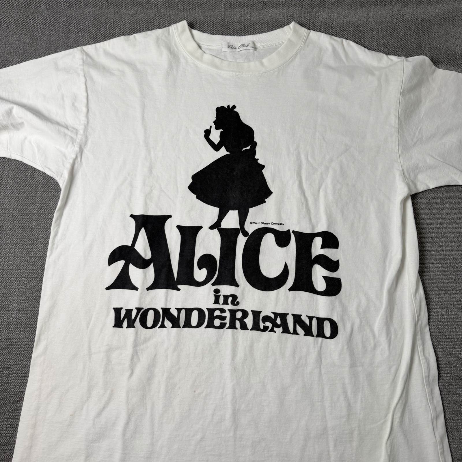 Vintage Alice In Wonderland Single Stitch Tshirt Mens Large White 80s gallery