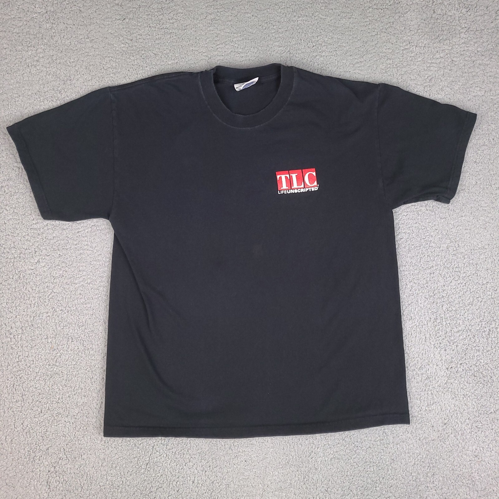 Vintage Discovery Channel TLC Trading Spaces T-Shirt Large Black Short Sleeve gallery