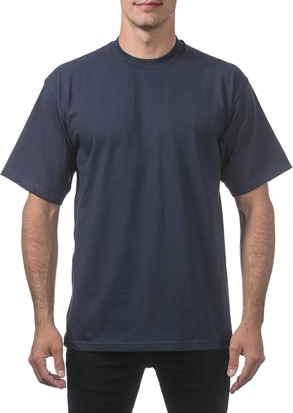 1x Pro Club Men's Heavyweight T-Shirt Crew Neck Plain Blank Short Sleeve Tee FS gallery