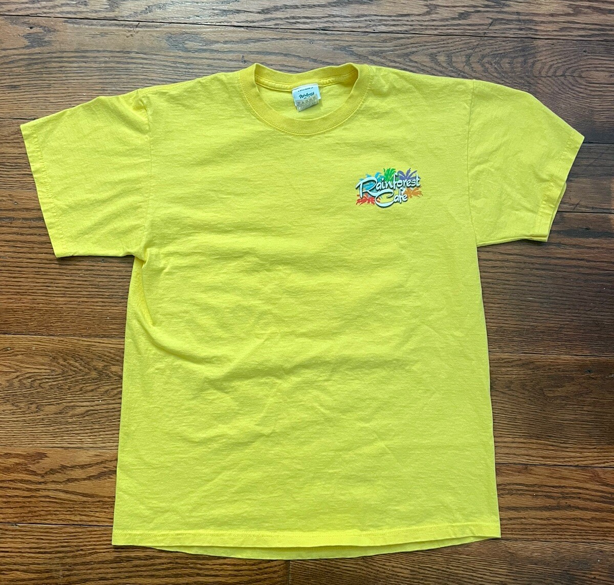 Vintage Y2K Rainforest Cafe Orlando T Shirt L Yellow Nature Travel Frog Florida gallery