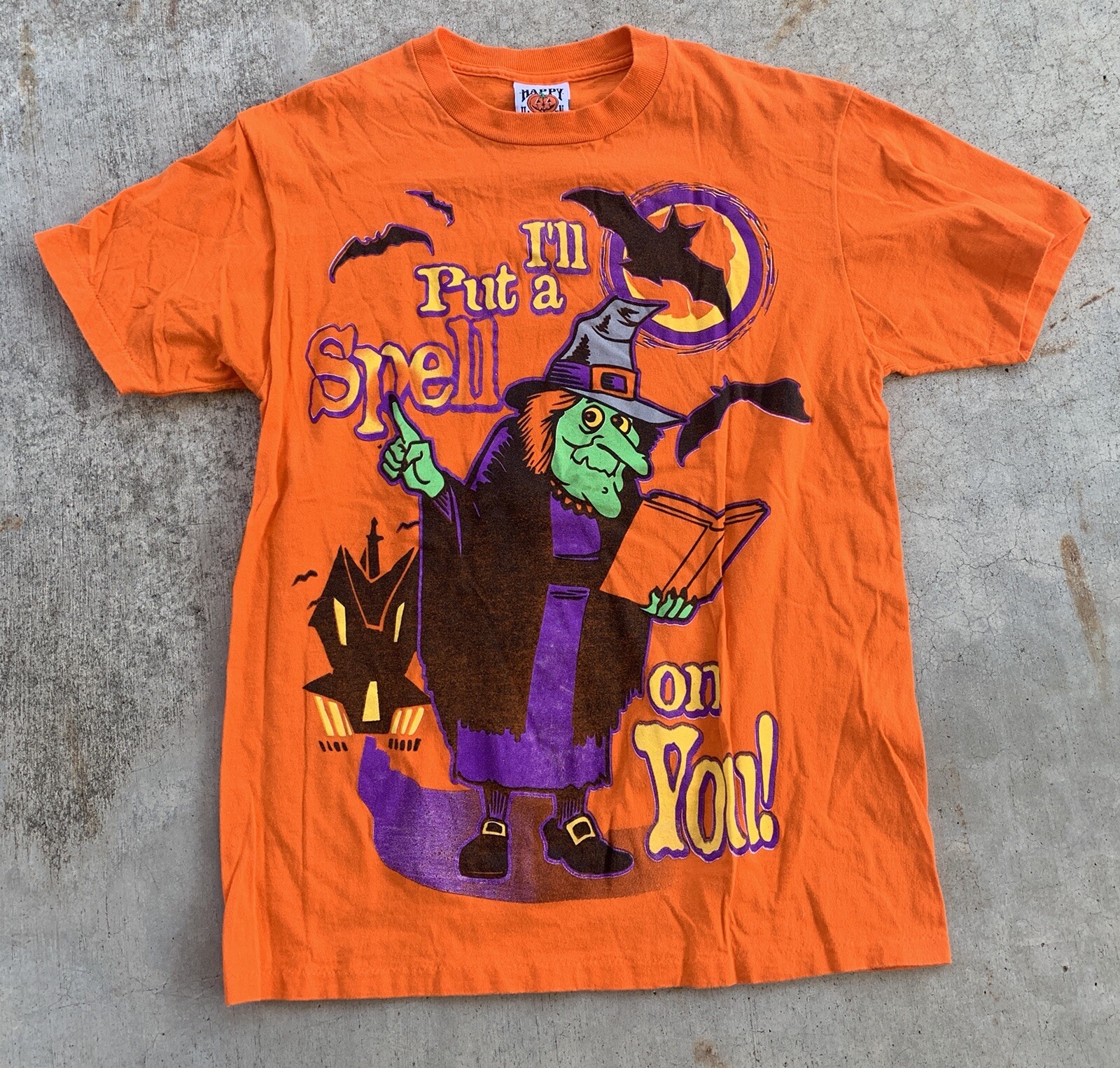 Vintage I’ll Put A Spell On You T-Shirt Single Stitch Happy Halloween M 90s gallery