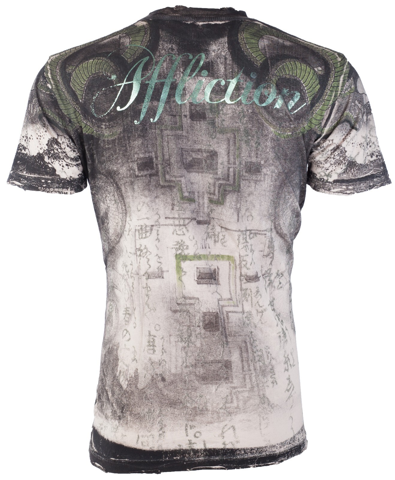 Rare $62 AFFLICTION Sand SERPEANT EMPEROR Short Sleeve Slim Fit Y2K T-shirt NWT gallery