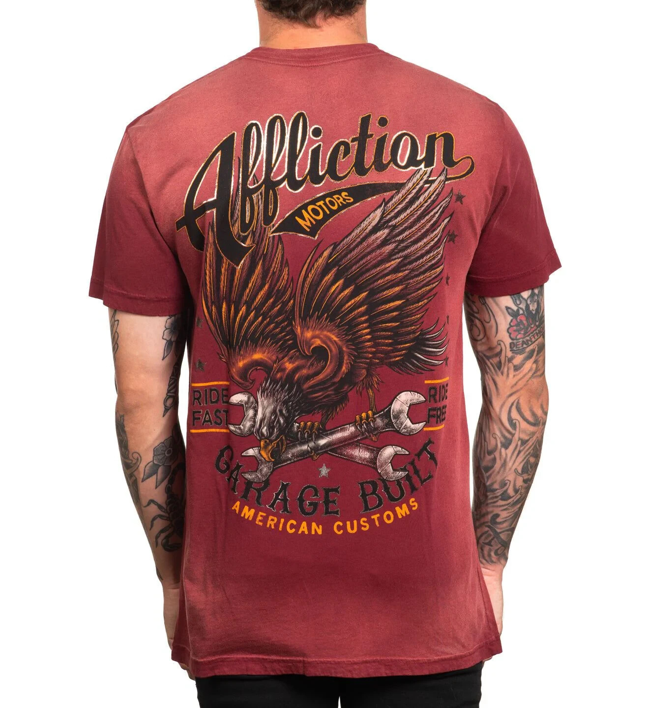 Affliction AC Motors Men's Premium “AC BORN FREE” S/Sleeve T-Shirt; Size: Medium gallery