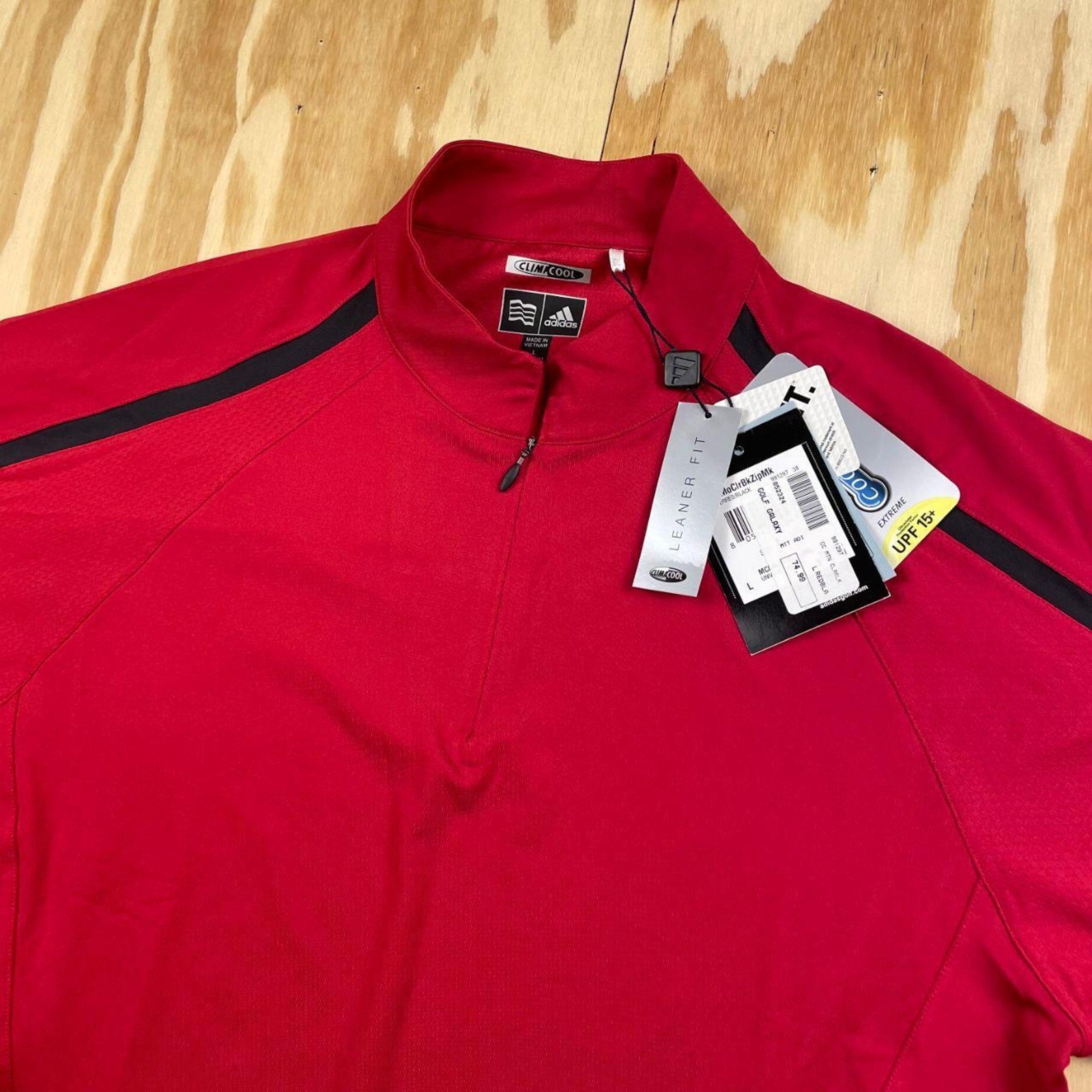 Adidas 1/4 Zip Windbreaker Pullover – Red – Men’s L – BNWT – Climaproof gallery