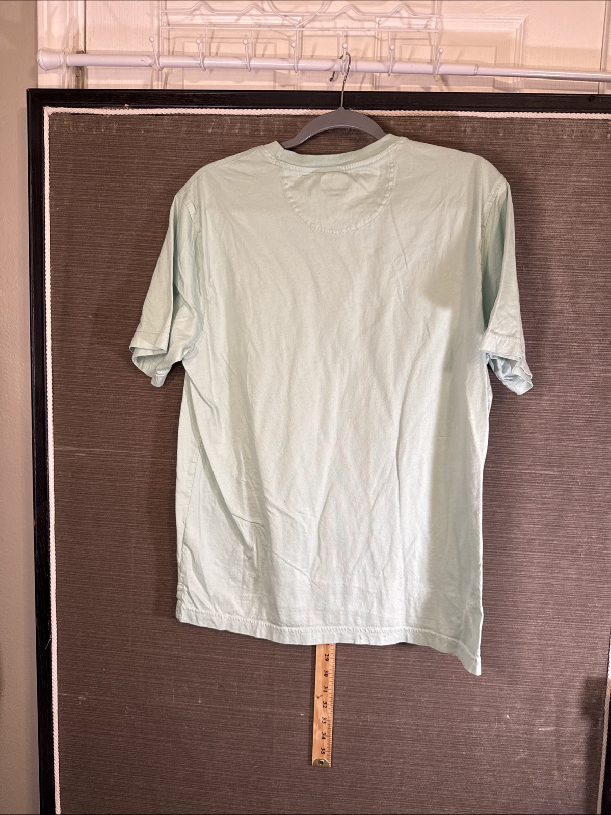 Greg Norman Pocket Tee Size M Light Green Tshirt Fish Logo Medium weight Fabric gallery
