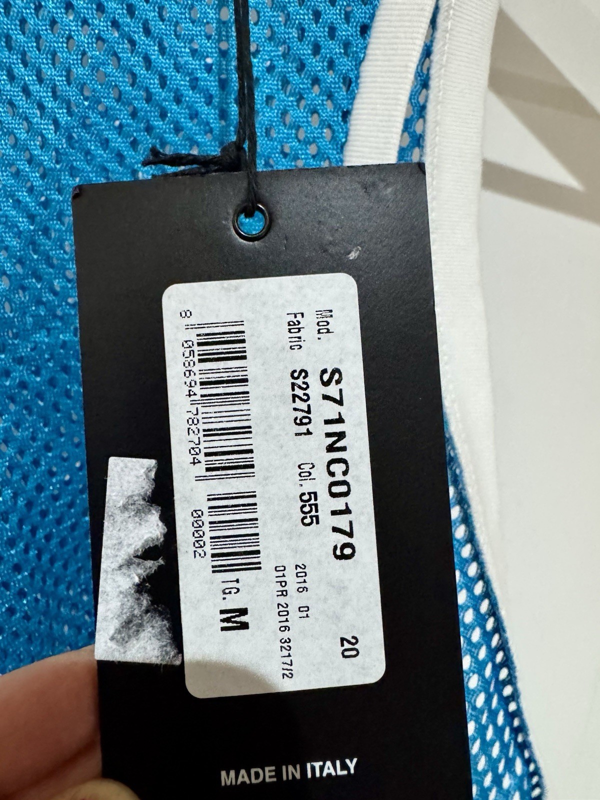 NWT Dsquared2 Men's Runway Blue Mesh Muscle Racer Back Vest Tank Top Size M gallery
