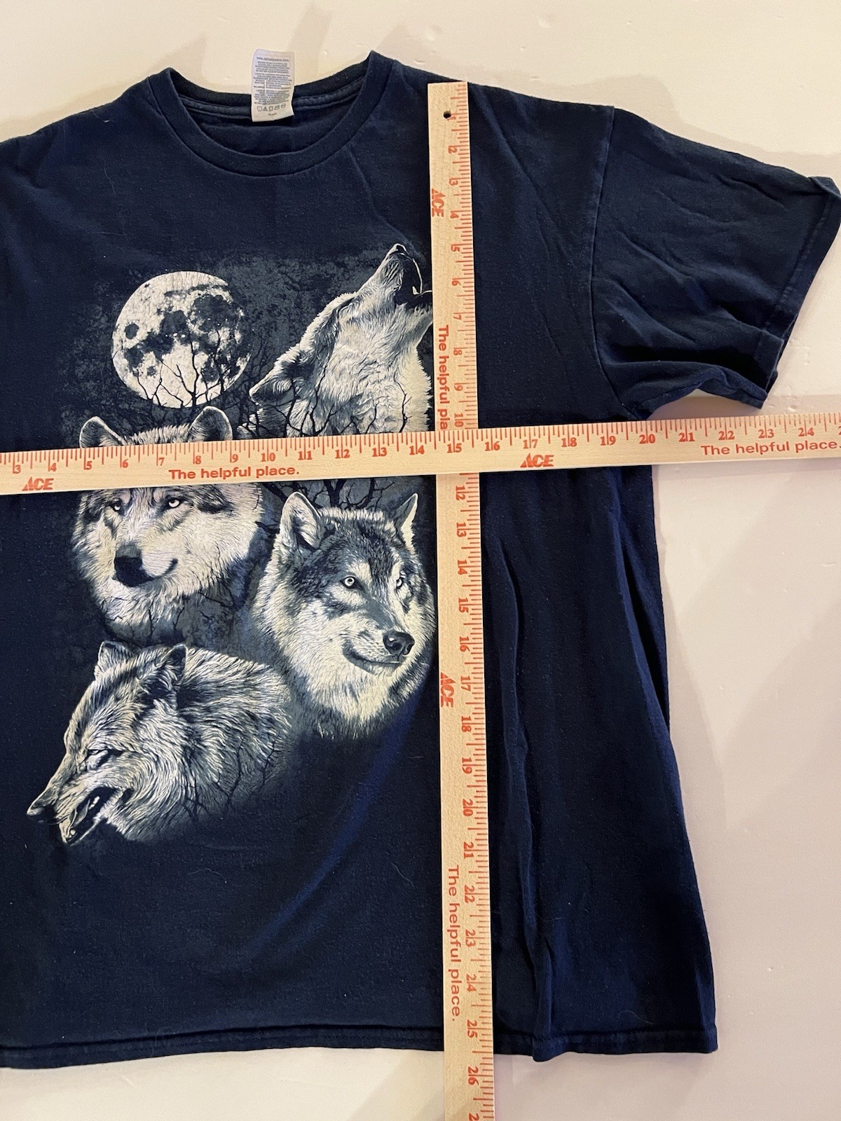 Vintage Y2K Delta proweight blue wolf distressed graphic sz L festival casual gallery