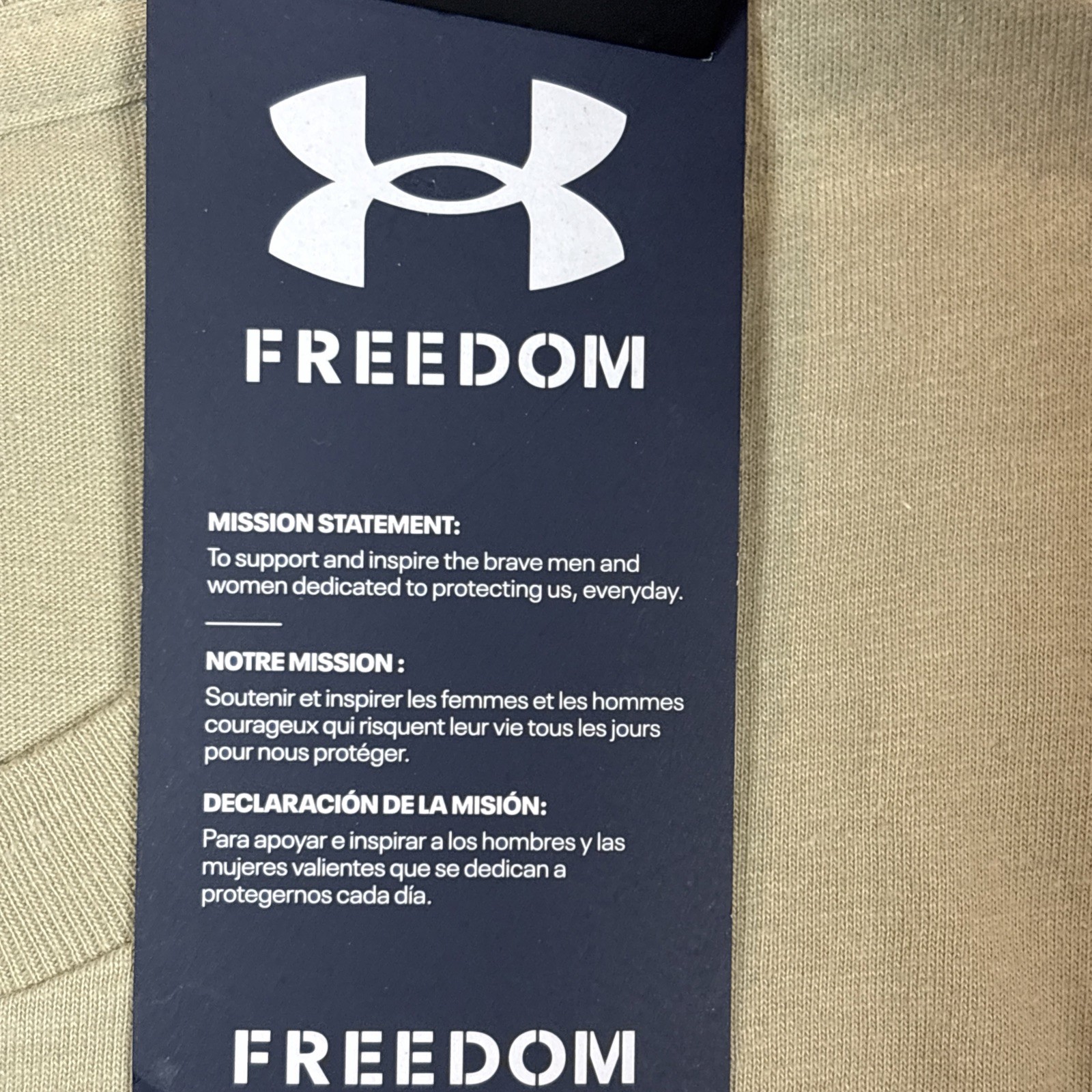 NWT Under Armour Size Large Men's Freedom Snake Knife Cotton Desert Sand T-Shirt gallery