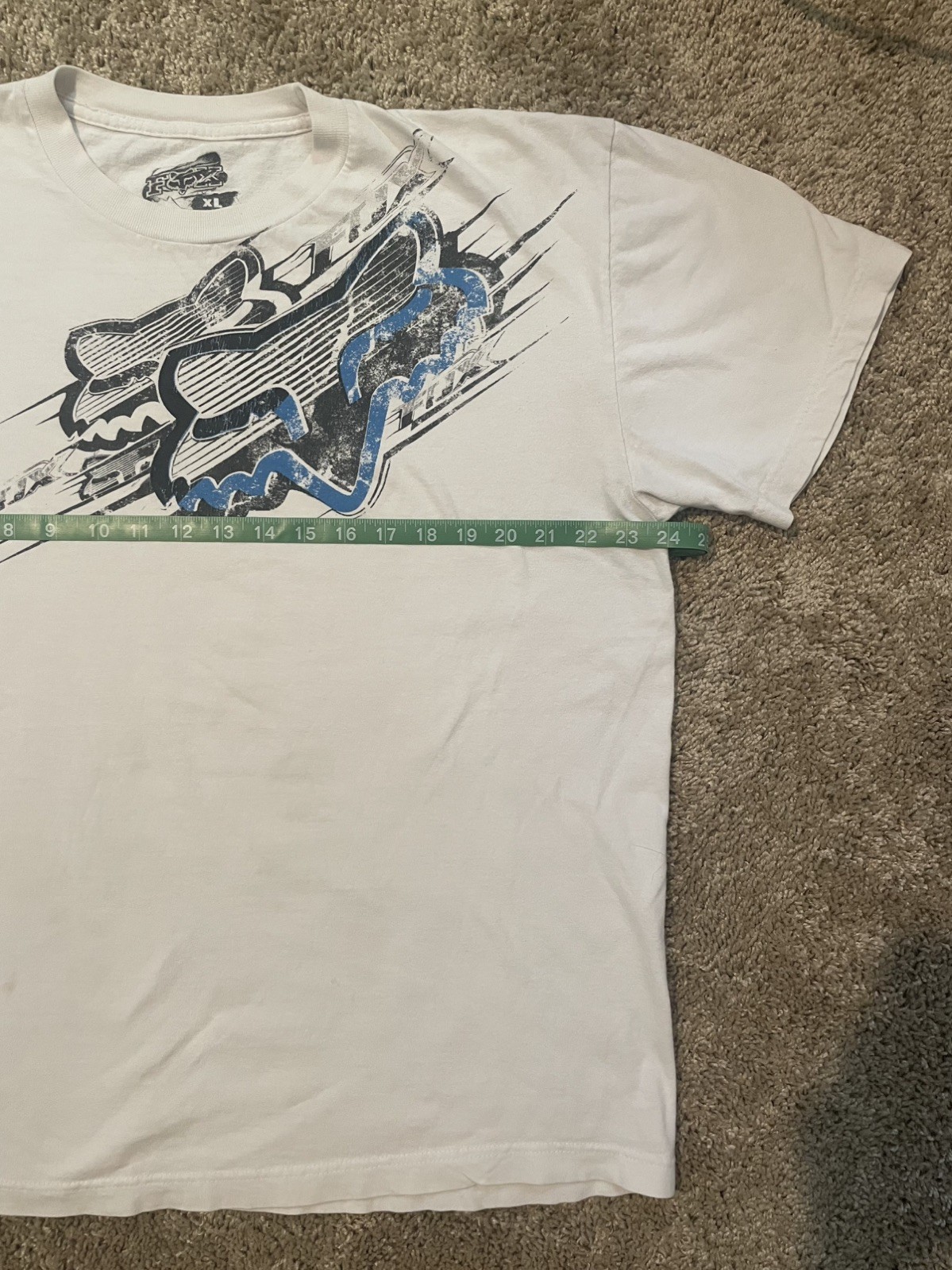 Vintage Y2K Skate Fox Racing T-Shirt White Graphic Print Tribal Grunge Aesthetic gallery