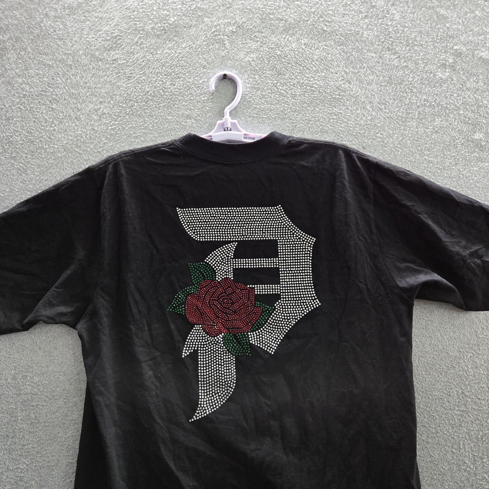 Primitive Men Shirt M Black Graphic Letter Rose Rhinestone Logo Short Sleeve gallery