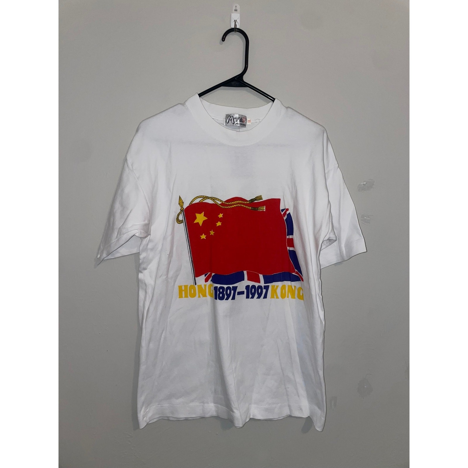 Vintage Hong Kong Independence Shirt 100 Years Flag Graphic White Large Tee VTG gallery