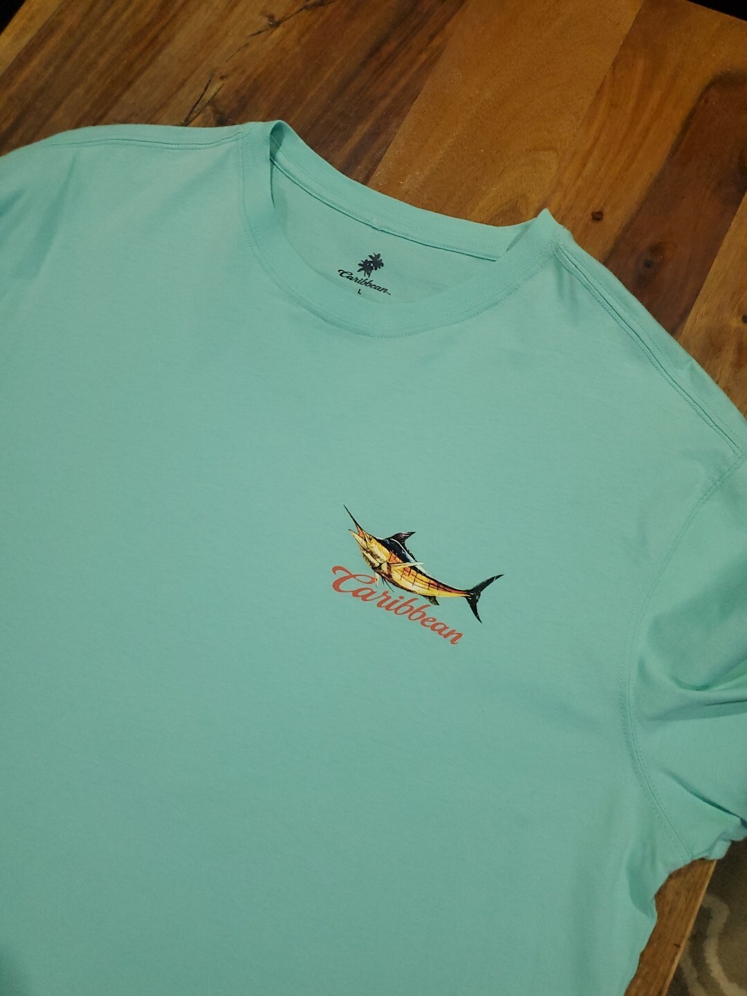 Caribbean 🌴 Graphic T Shirt Men's L "Hooked On Paradise " Marlin Tuna gallery