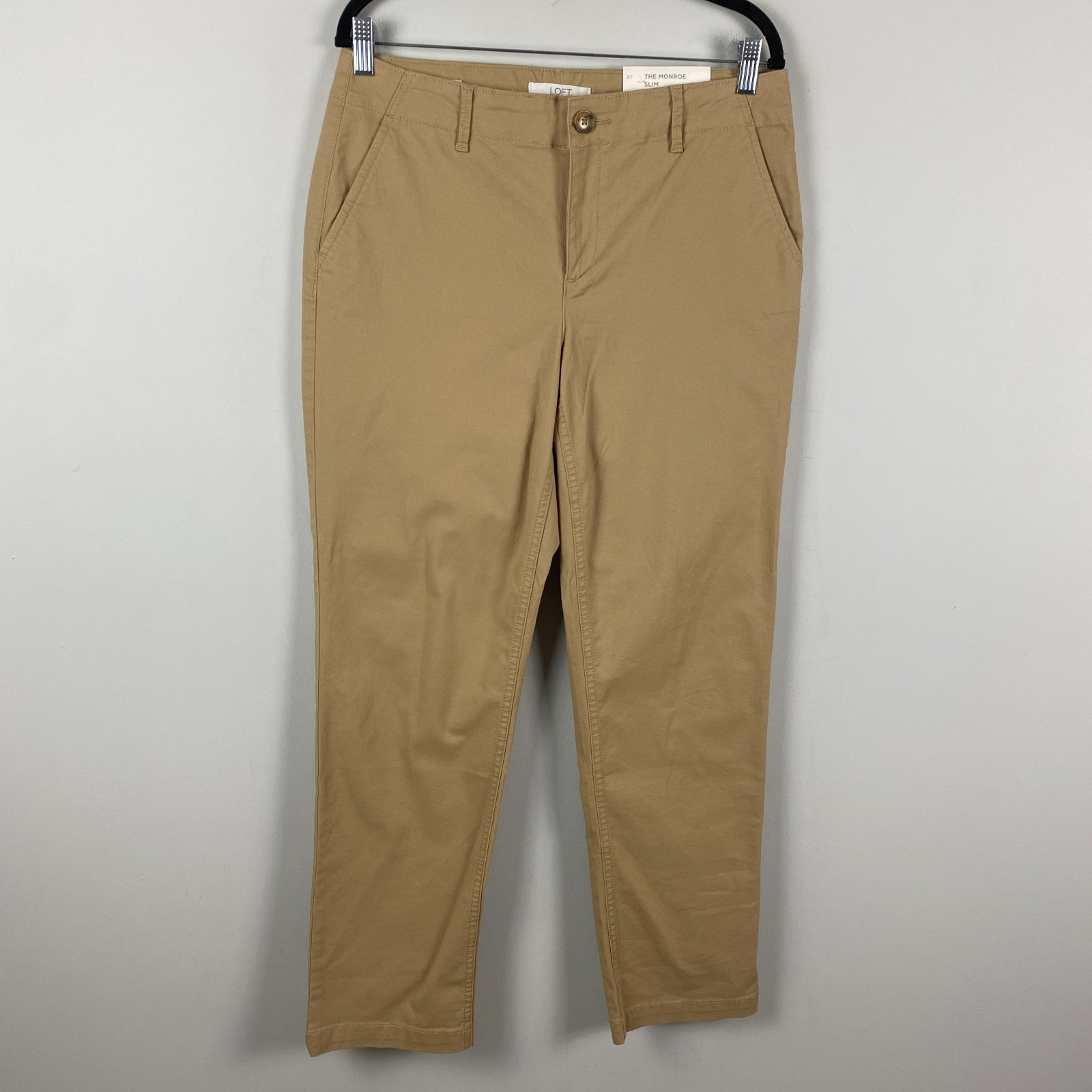 LOFT Monroe Slim Ankle Chino Pants Size 8T 8 Tall Tan
