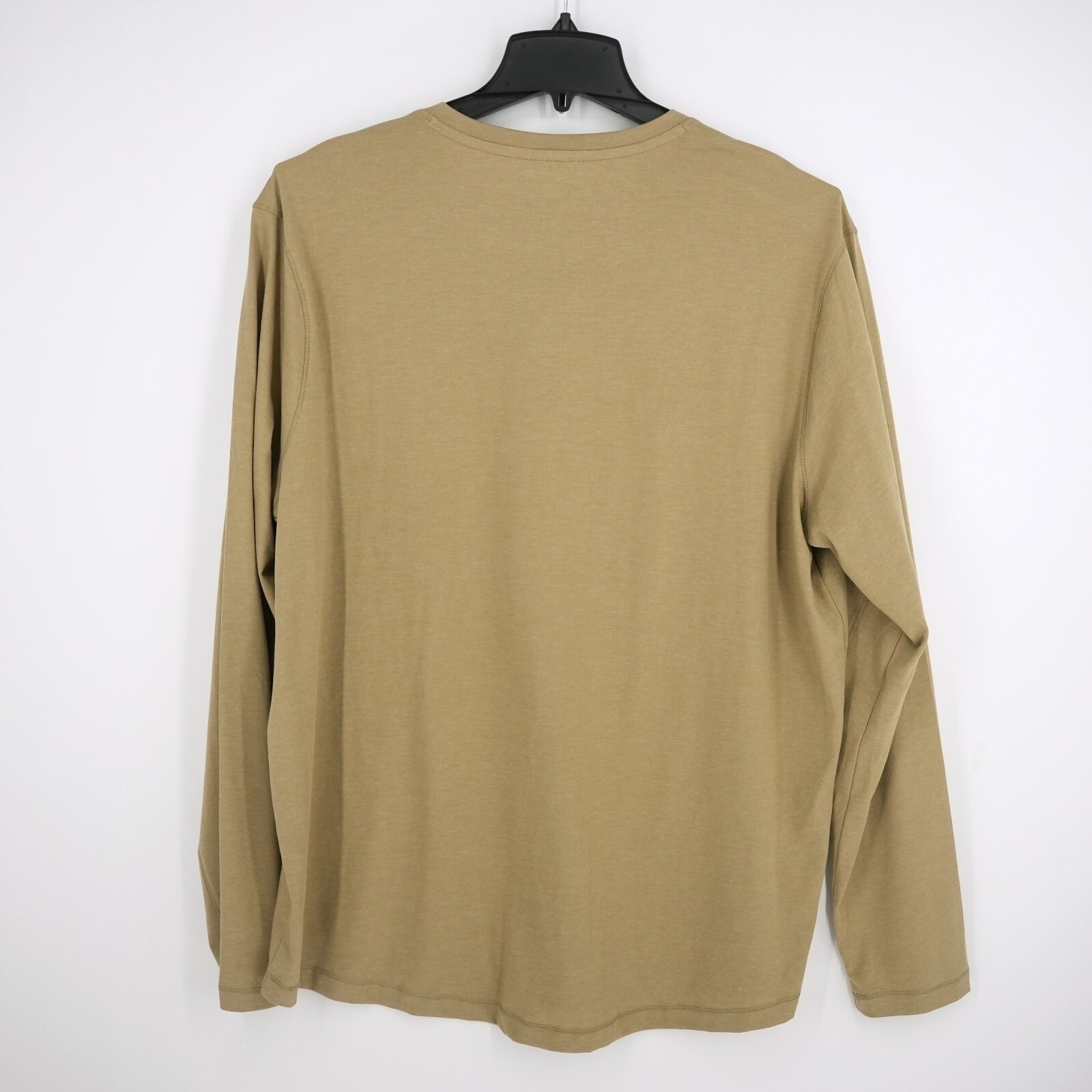 Cremieux Men's Long-Sleeve Shirt Notch Neck XL Tan Solid Tagless NWT gallery