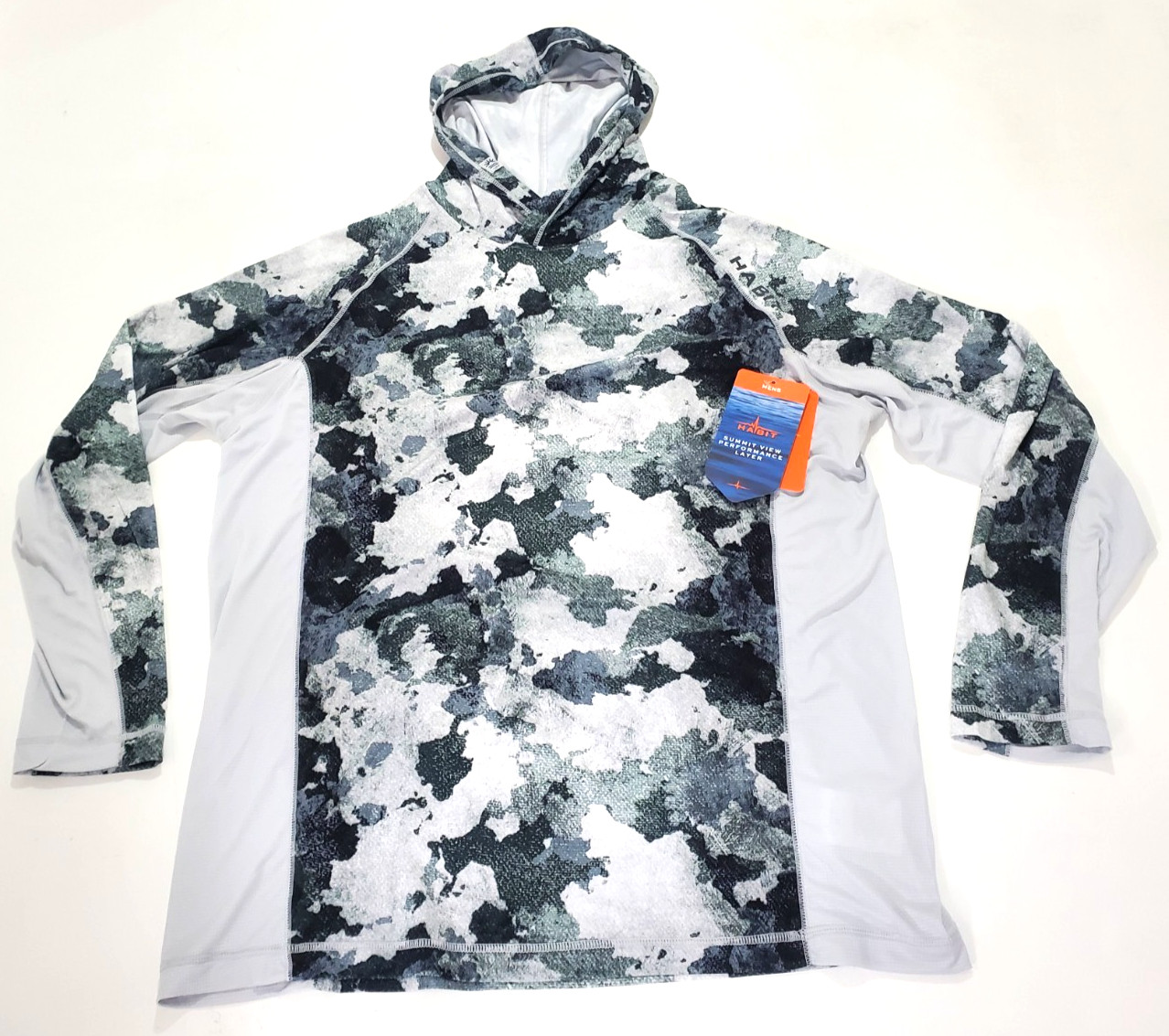 Habit Mens XL Summit View Hooded UPF 50+ Performance Layer Cloudfire Camo NWT gallery