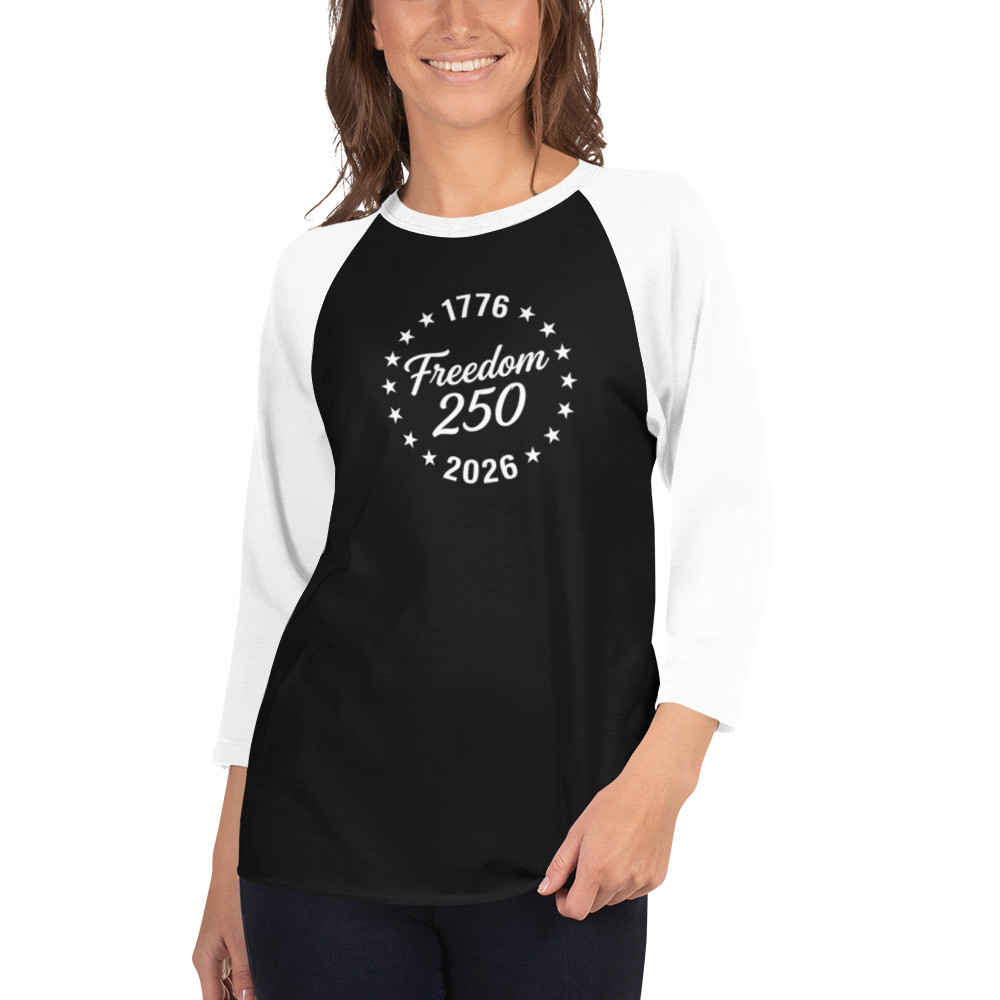 1776 Freedom Stars 3/4 sleeve raglan shirt gallery