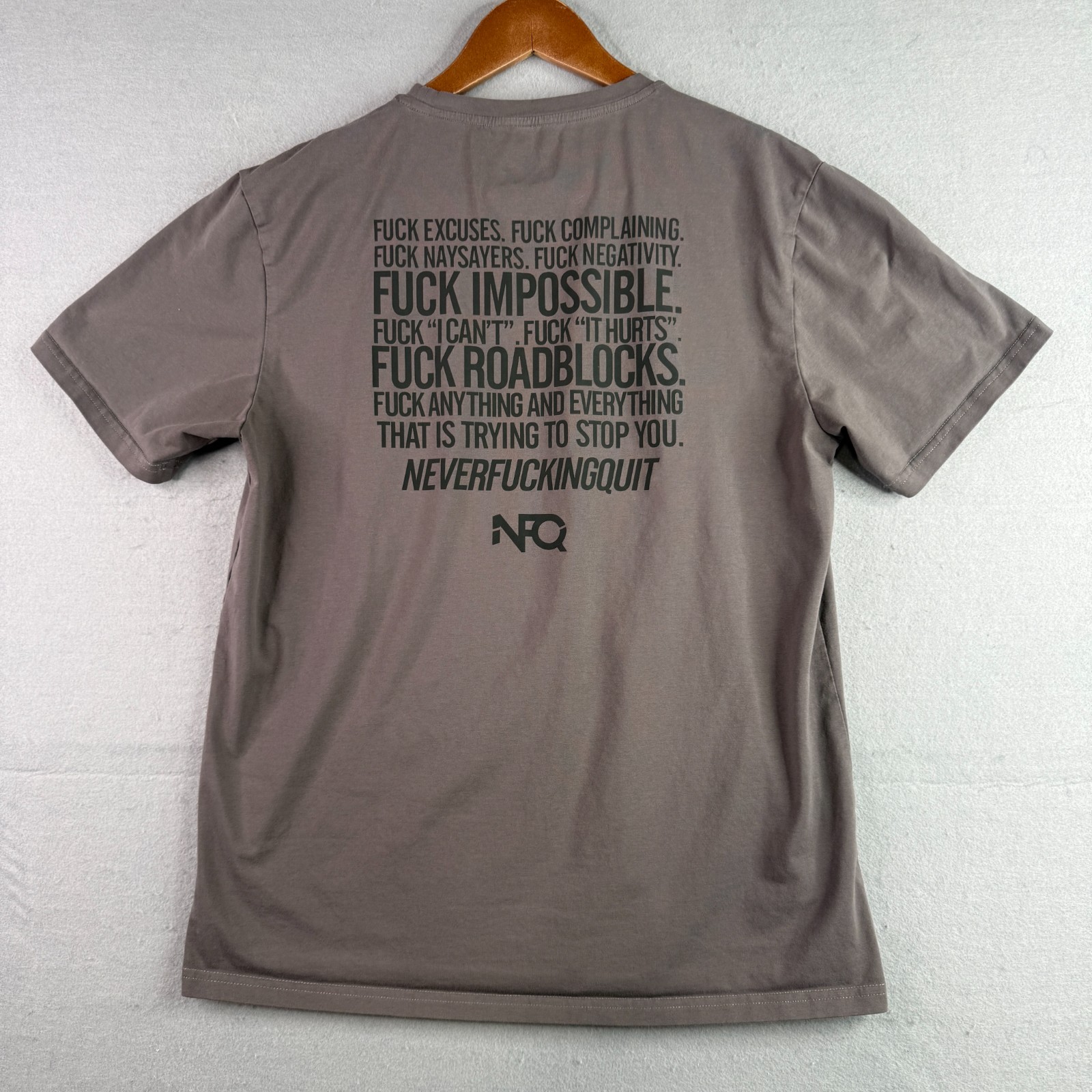 NFQ Mens Graphic T-Shirt Lot Of 2 Mens Small Gray Olive Athletic Cotton Spandex gallery