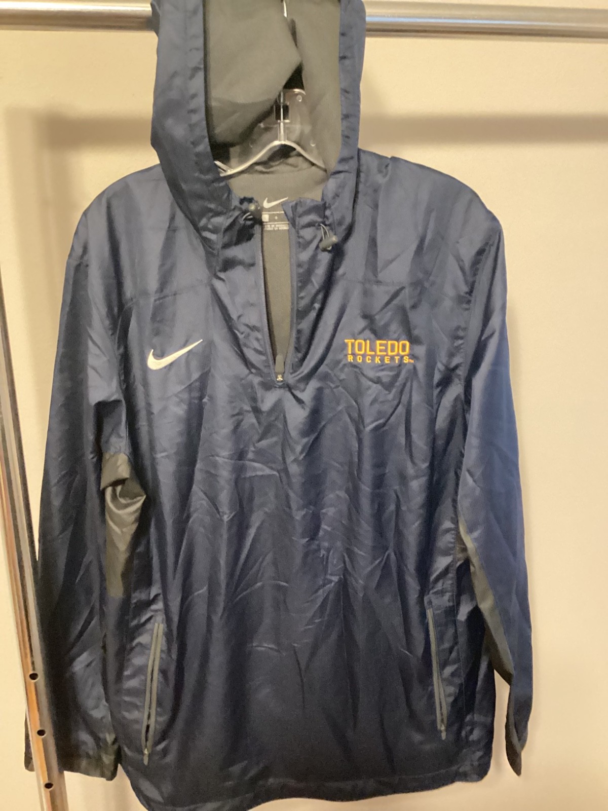 Lrg Men Nike University Toledo Ohio Rockets 1/4 zip pullover hoodie jacket shirt