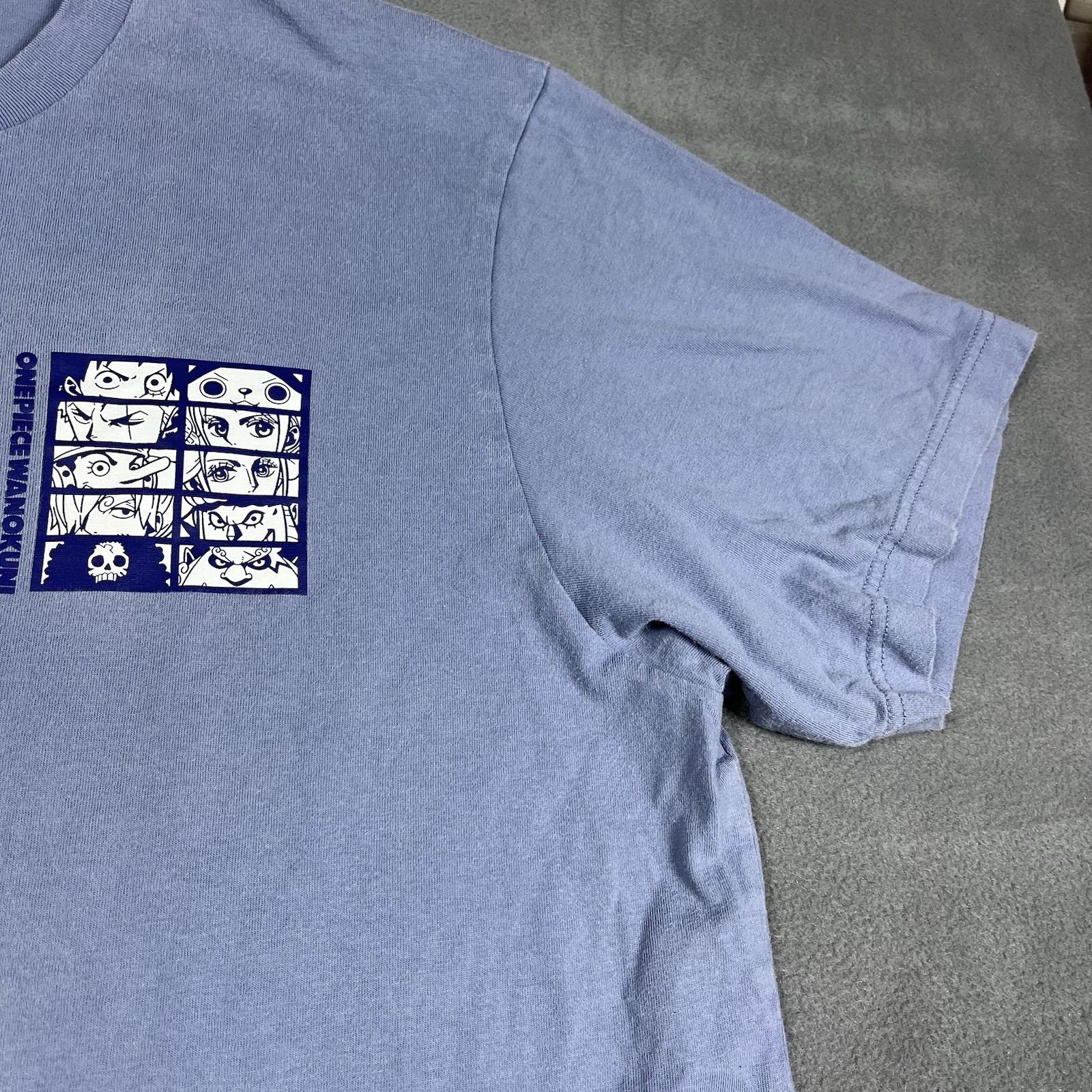 UT Uniqlo x One Piece Wanokuni Shirt Adult XL Blue Short Sleeve Japan Anime Mens gallery