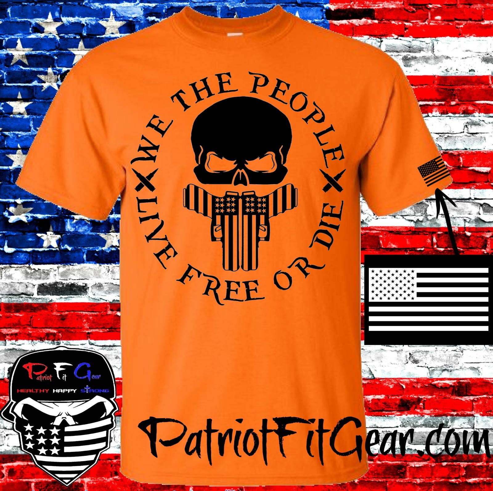 t-shirt, We Teh People, Live Free Or Die, Gun Rights, Skull,Patriotic,Custom tee gallery