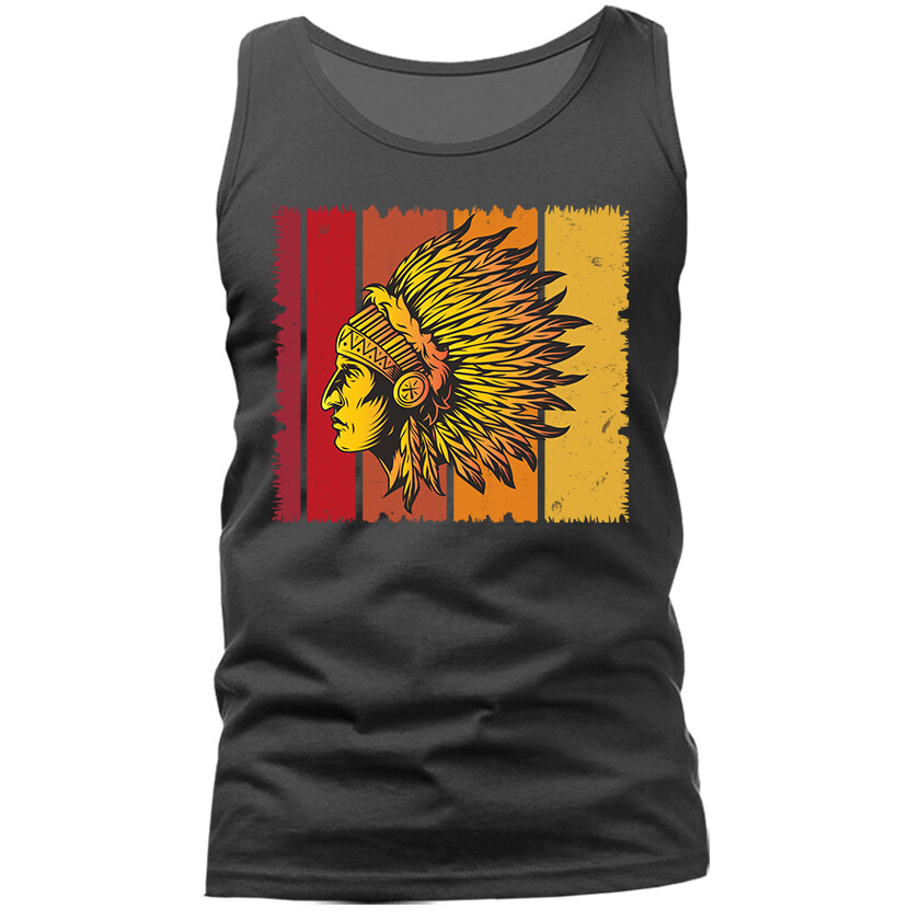 Native American Indigenous Warrior Headdres Tank Top