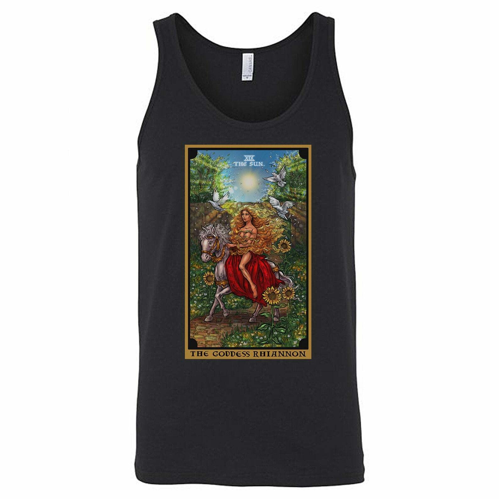 The Goddess Rhiannon The Sun Tarot Card Unisex Tank Top Celtic Witch Goddess