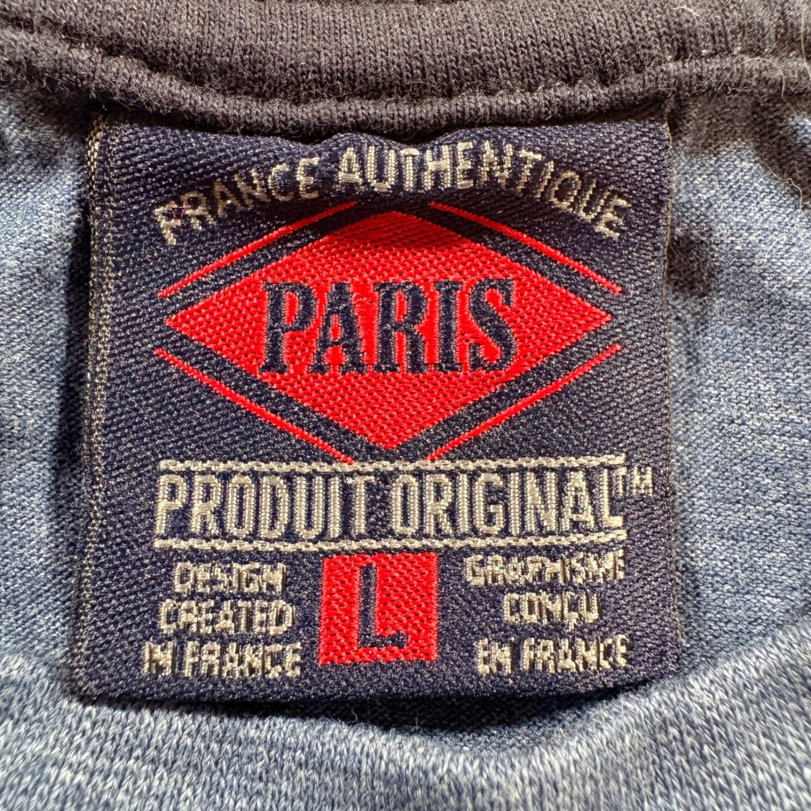 Paris France Universite Graphic T-Shirt Mens Large Navy Blue Cotton Blend Tee gallery