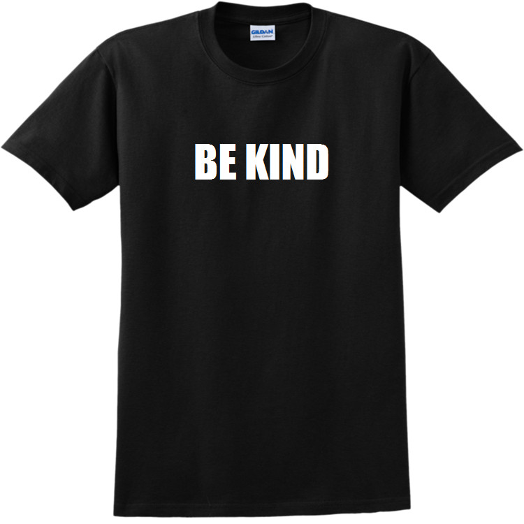 Be Kind World Peace Kindness Positive Motivational Black White Mens T-Shirt